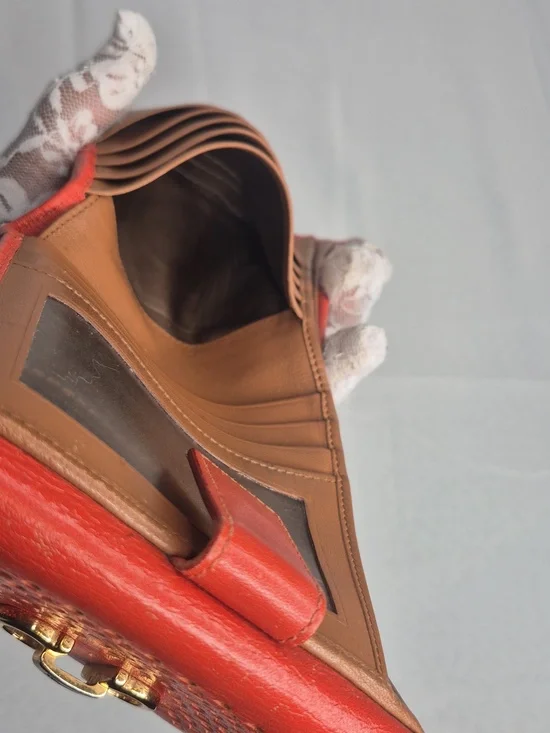 Salvatore Ferragamo Burnt Orange Perforated Leather Card Wallet with Gancio - Picture 13 of 15